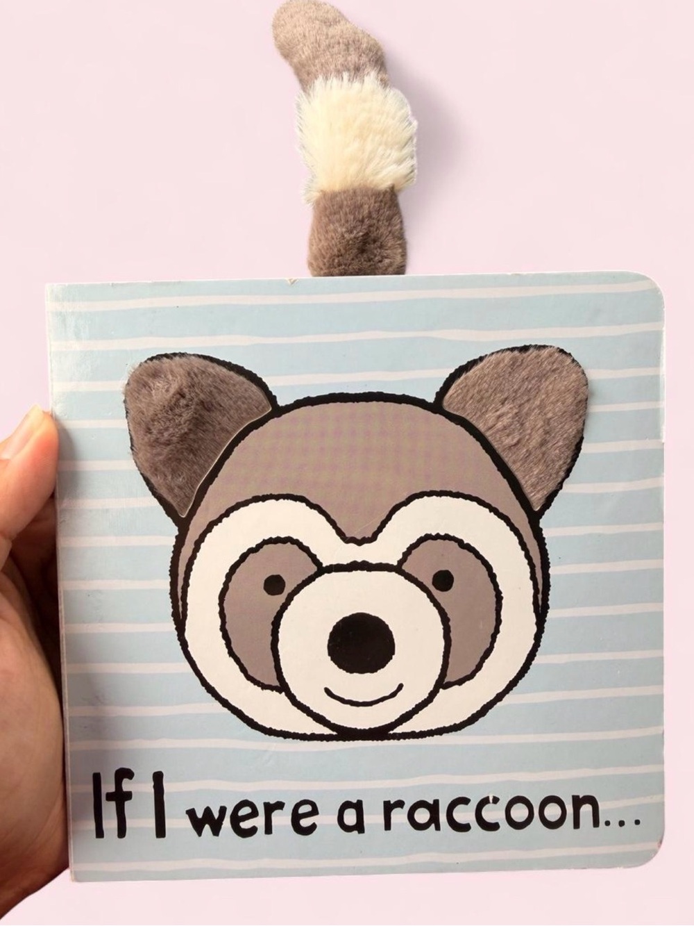 Rare Retired Jellycat If I Were A Raccoon Board Book Discontinued